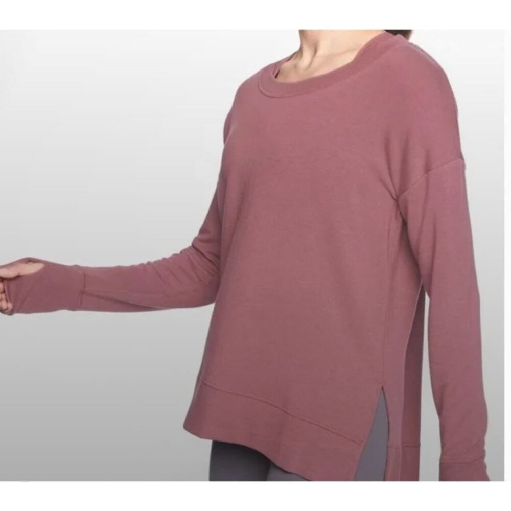 ATHLETA coaster luxe pullover sweatshirt in rose size XS